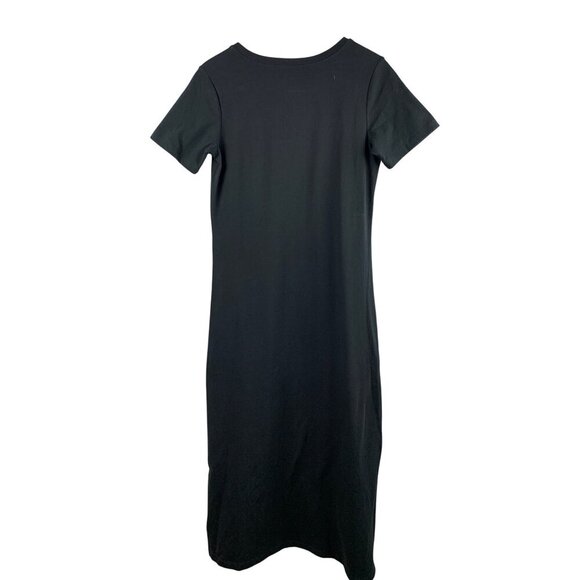 D&Co. Essentials Black V-Neck Short Sleeve Maxi Dress XXSP - Picture 2 of 4